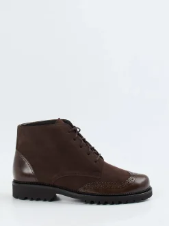 Christian Dietz – Brogue-Boots aus Veloursleder braun