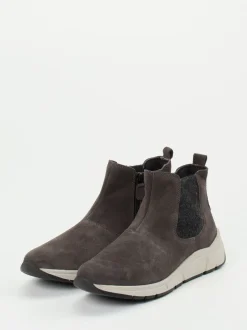 Christian Dietz – Chelsea-Stiefelette aus Veloursleder grau