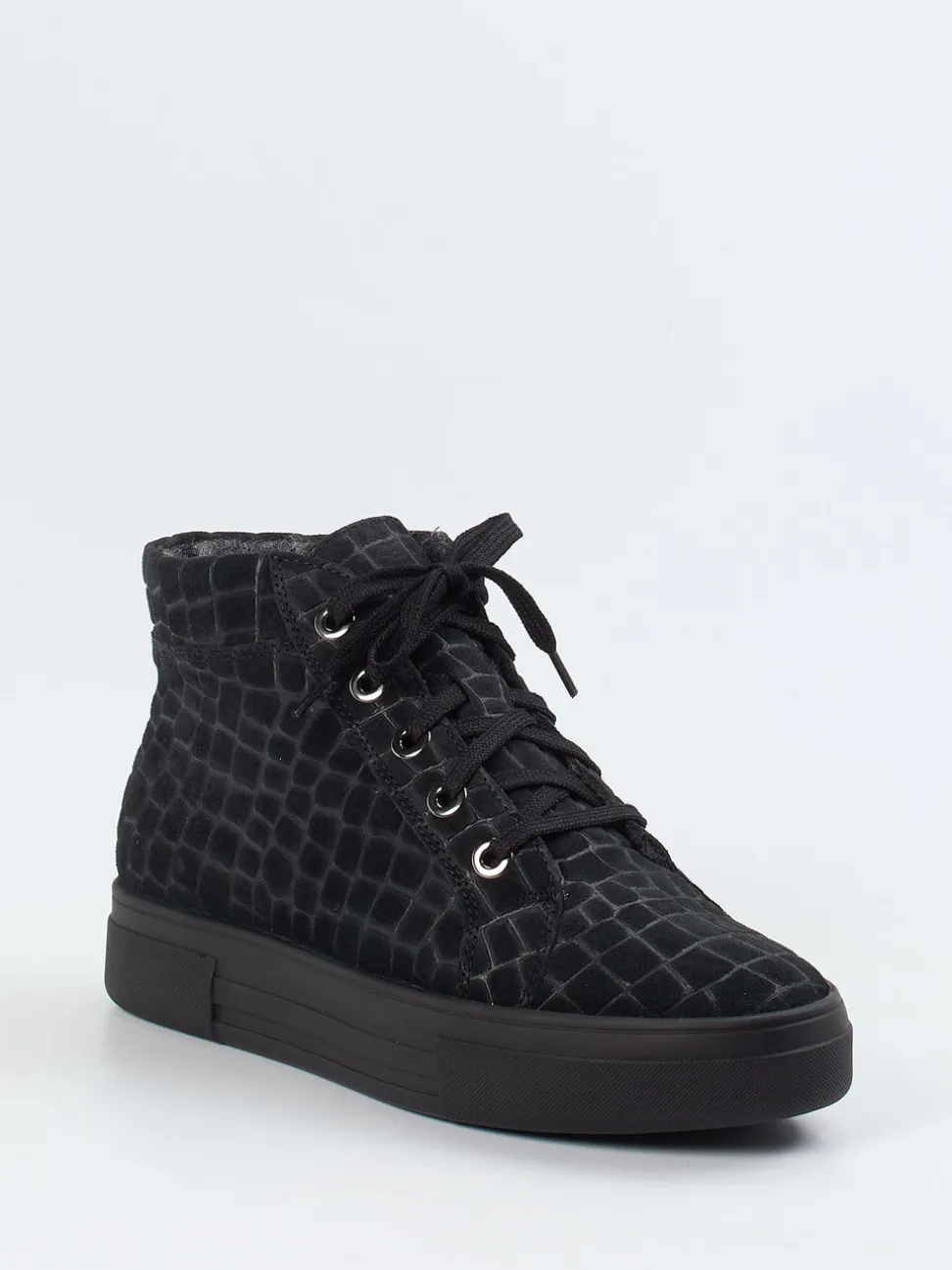 Christian Dietz – High-Top Sneaker aus Veloursleder Schwarz