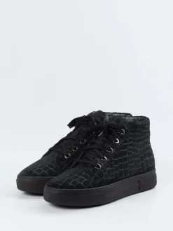 Christian Dietz – High-Top Sneaker aus Veloursleder Schwarz