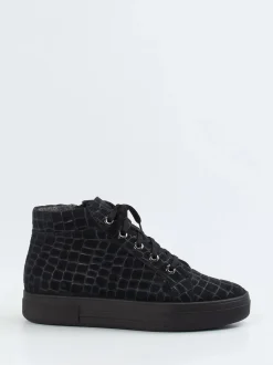 Christian Dietz – High-Top Sneaker aus Veloursleder Schwarz