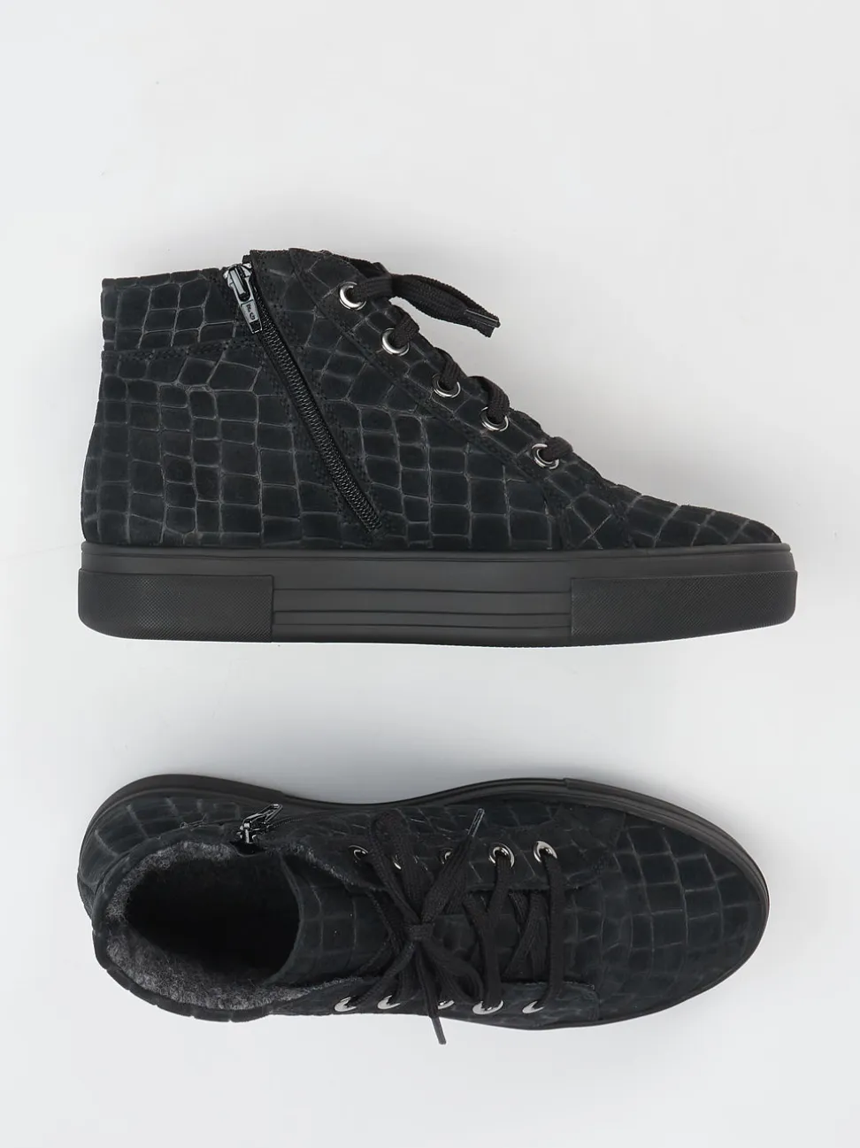 Christian Dietz – High-Top Sneaker aus Veloursleder Schwarz