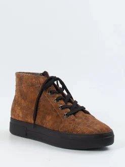 Christian Dietz – High-Top Sneaker aus geprägtem Leder braun