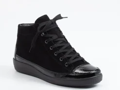 Christian Dietz – High-Top-Sneaker aus Velours- & Lackleder
