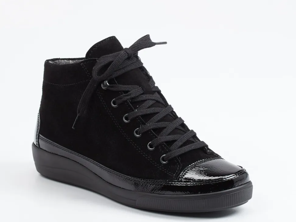 Christian Dietz – High-Top-Sneaker aus Velours- & Lackleder