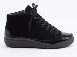 Christian Dietz – High-Top-Sneaker aus Velours- & Lackleder