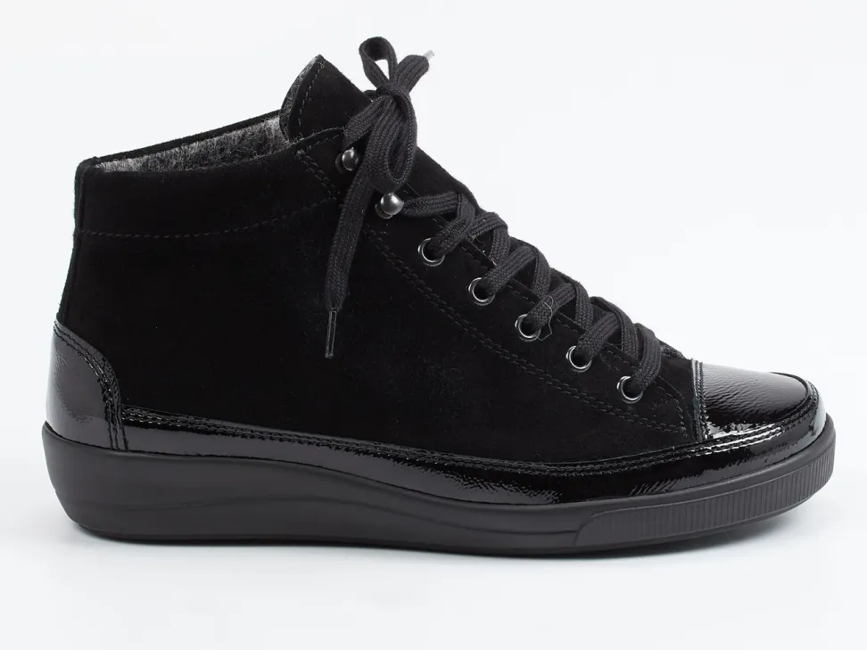Christian Dietz – High-Top-Sneaker aus Velours- & Lackleder