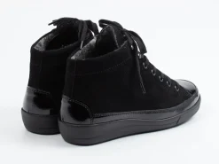 Christian Dietz – High-Top-Sneaker aus Velours- & Lackleder