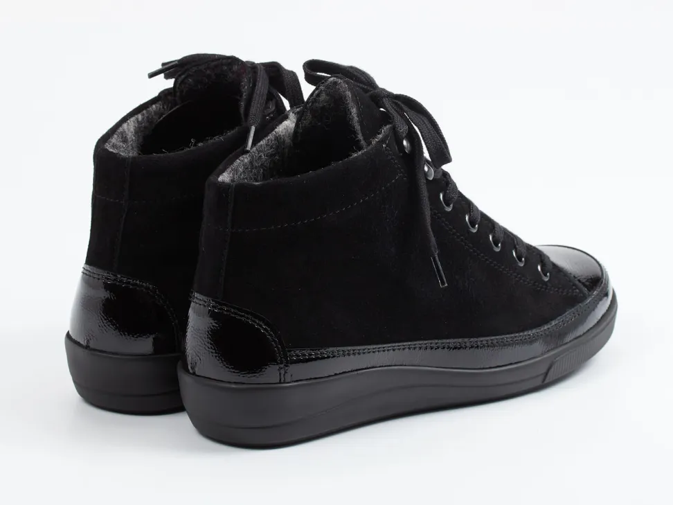Christian Dietz – High-Top-Sneaker aus Velours- & Lackleder
