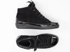 Christian Dietz – High-Top-Sneaker aus Velours- & Lackleder