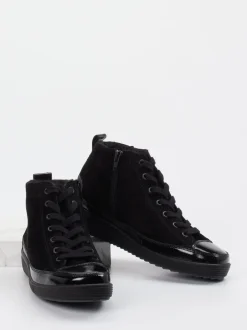 Christian Dietz – High-Top-Sneaker aus Veloursleder schwarz