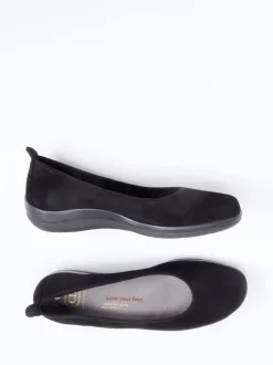 Christian Dietz – Komfort-Ballerinas aus Veloursleder schwarz
