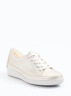 Christian Dietz – Komfort-Sneaker aus Metallicleder Beige