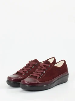 Christian Dietz – Komfort-Sneaker aus geprägtem Leder bordeaux