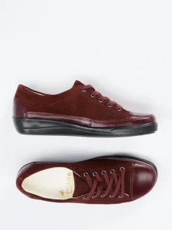 Christian Dietz – Komfort-Sneaker aus geprägtem Leder bordeaux