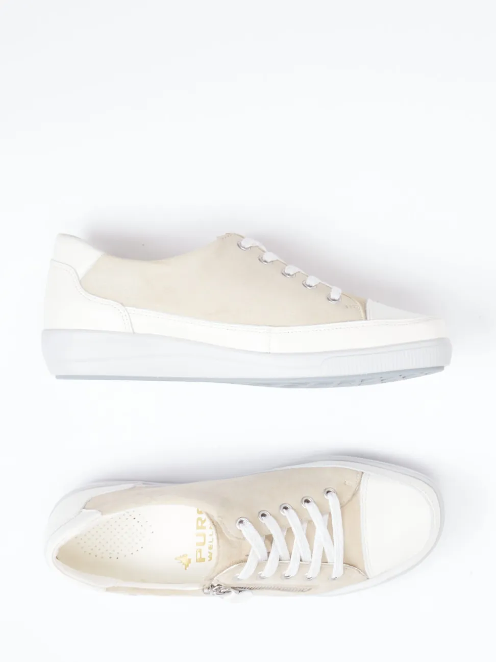 Christian Dietz – Komfort-Sneaker aus Veloursleder Beige