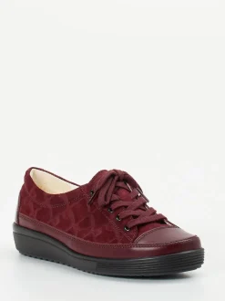 Christian Dietz – Komfort-Sneaker aus geprägtem Leder bordeaux