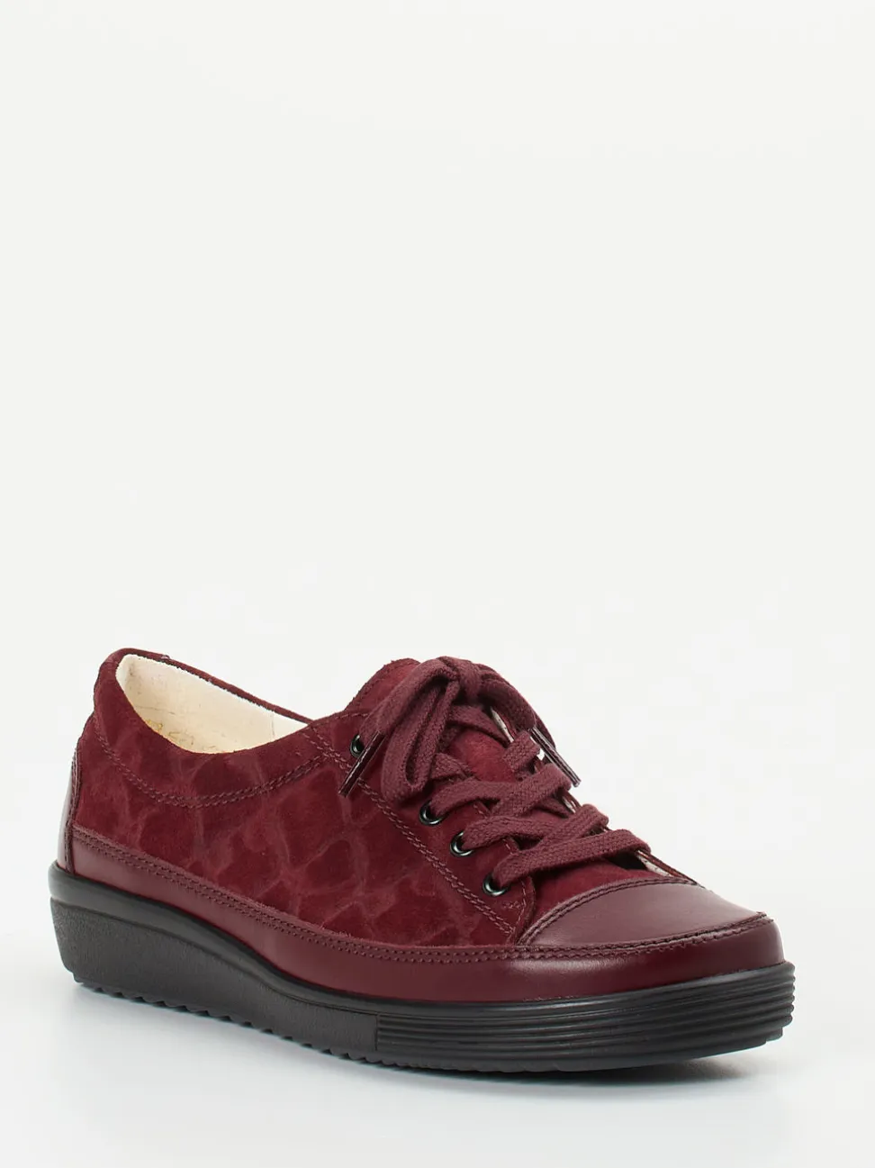 Christian Dietz – Komfort-Sneaker aus geprägtem Leder bordeaux