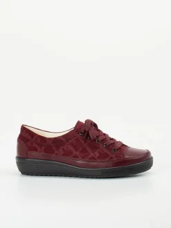 Christian Dietz – Komfort-Sneaker aus geprägtem Leder bordeaux