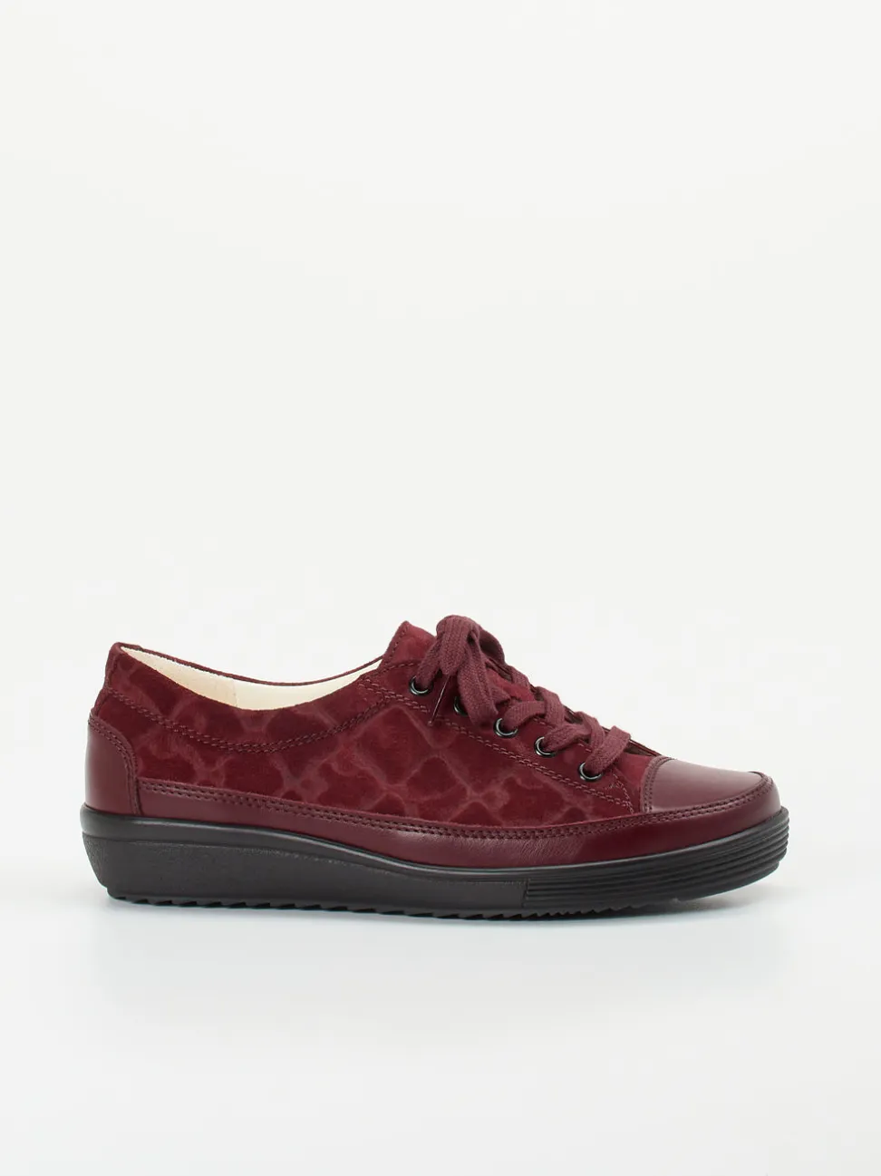 Christian Dietz – Komfort-Sneaker aus geprägtem Leder bordeaux