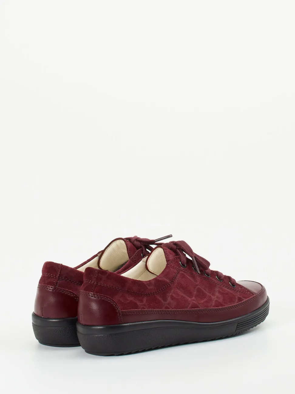Christian Dietz – Komfort-Sneaker aus geprägtem Leder bordeaux