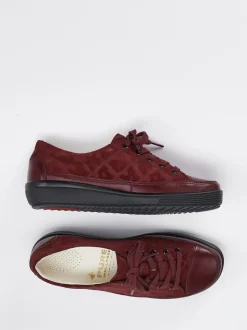 Christian Dietz – Komfort-Sneaker aus geprägtem Leder bordeaux