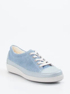 Christian Dietz – Komfort-Sneaker aus geprägtem Leder blau