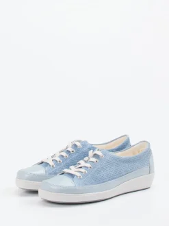 Christian Dietz – Komfort-Sneaker aus geprägtem Leder blau