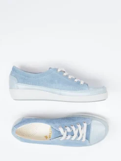 Christian Dietz – Komfort-Sneaker aus geprägtem Leder blau