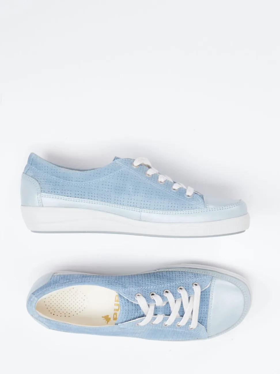 Christian Dietz – Komfort-Sneaker aus geprägtem Leder blau