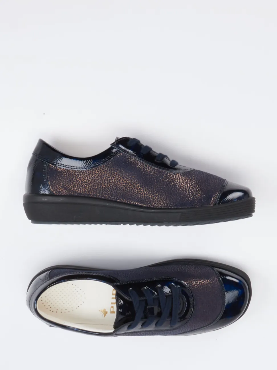 Christian Dietz – Komfort-Sneaker aus Lackleder Dunkelblau