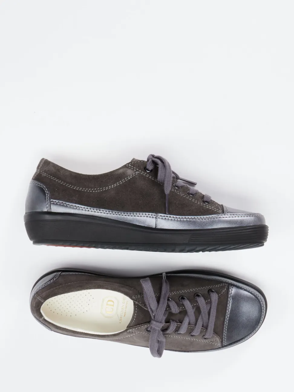 Christian Dietz – Komfort-Sneaker aus Veloursleder anthrazit