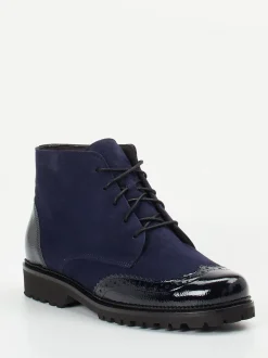 Christian Dietz – Schnürboots aus Veloursleder Dunkelblau