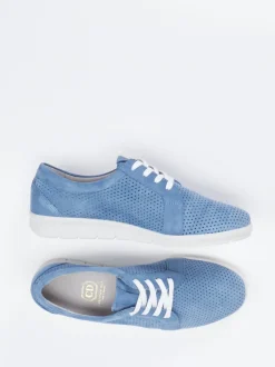 Christian Dietz – Schnürschuh aus Veloursleder jeansblau
