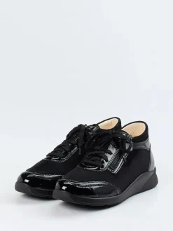 Christian Dietz – Schnürschuh aus Velours- und Lackleder schwarz