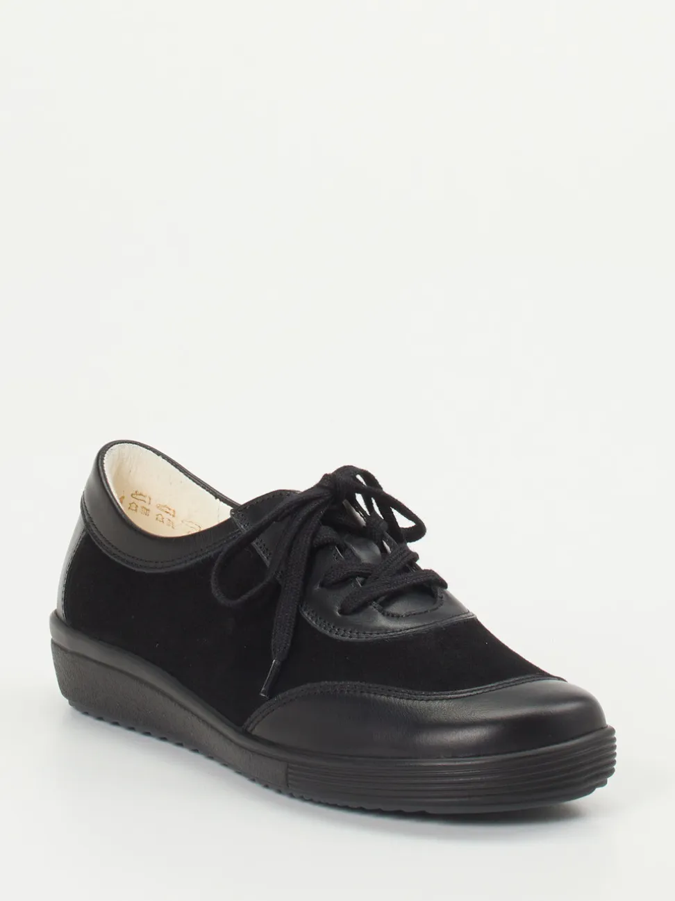 Christian Dietz – Schnürschuh aus Stretch und Veloursleder Schwarz