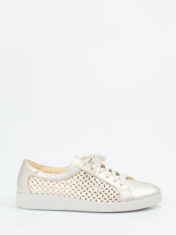 Christian Dietz – Sneaker aus Metallicleder beige