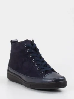 Christian Dietz – Stiefelette aus Veloursleder Dunkelblau