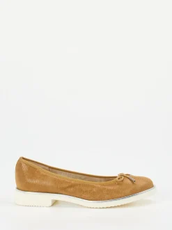 Cinzia Valle – Komfort-Ballerinas aus Veloursleder Cognac