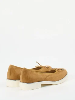 Cinzia Valle – Komfort-Ballerinas aus Veloursleder Cognac