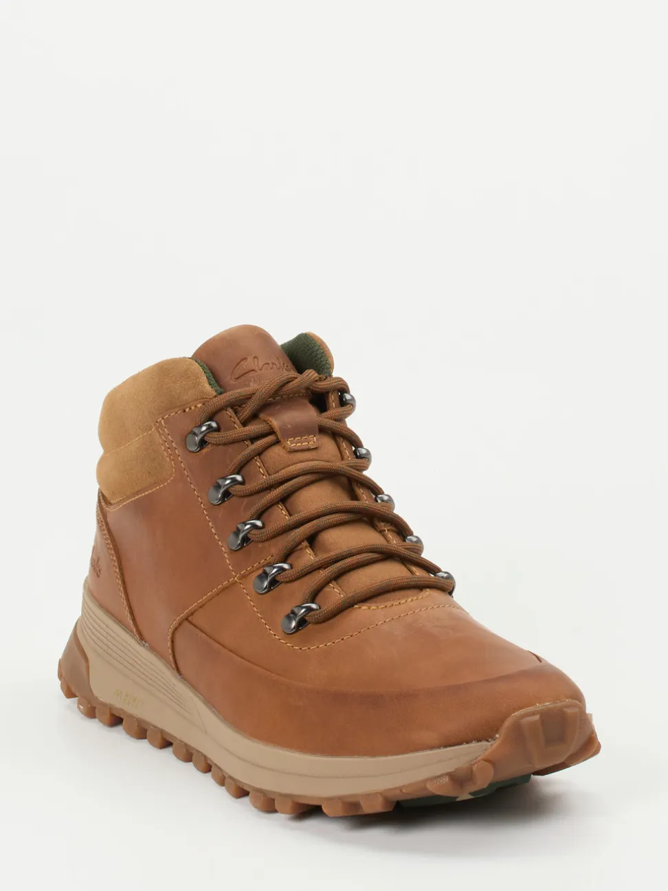 Clarks – Outdoor-Boots aus Fettleder in Rostbraun