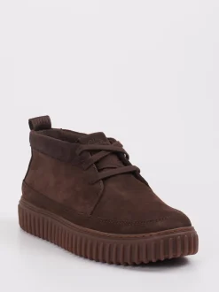 Clarks – Schnürboots aus Nubukleder dunkelbraun