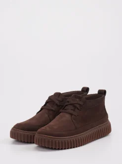 Clarks – Schnürboots aus Nubukleder dunkelbraun