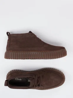 Clarks – Schnürboots aus Nubukleder dunkelbraun