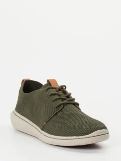 Clarks – Strick-Sneaker aus Textil in Olivgrün