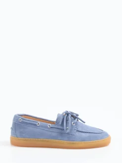 Copenhagen – Bootsschuh aus Veloursleder hellblau