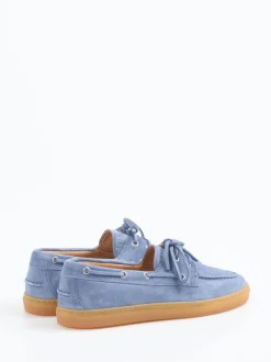 Copenhagen – Bootsschuh aus Veloursleder hellblau
