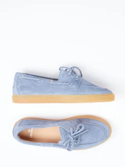 Copenhagen – Bootsschuh aus Veloursleder hellblau