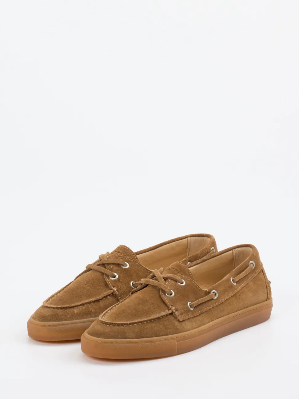 Copenhagen – Bootsschuh aus Veloursleder cognacbraun