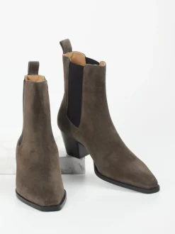 Copenhagen – Chelsea Boots aus Veloursleder grau
